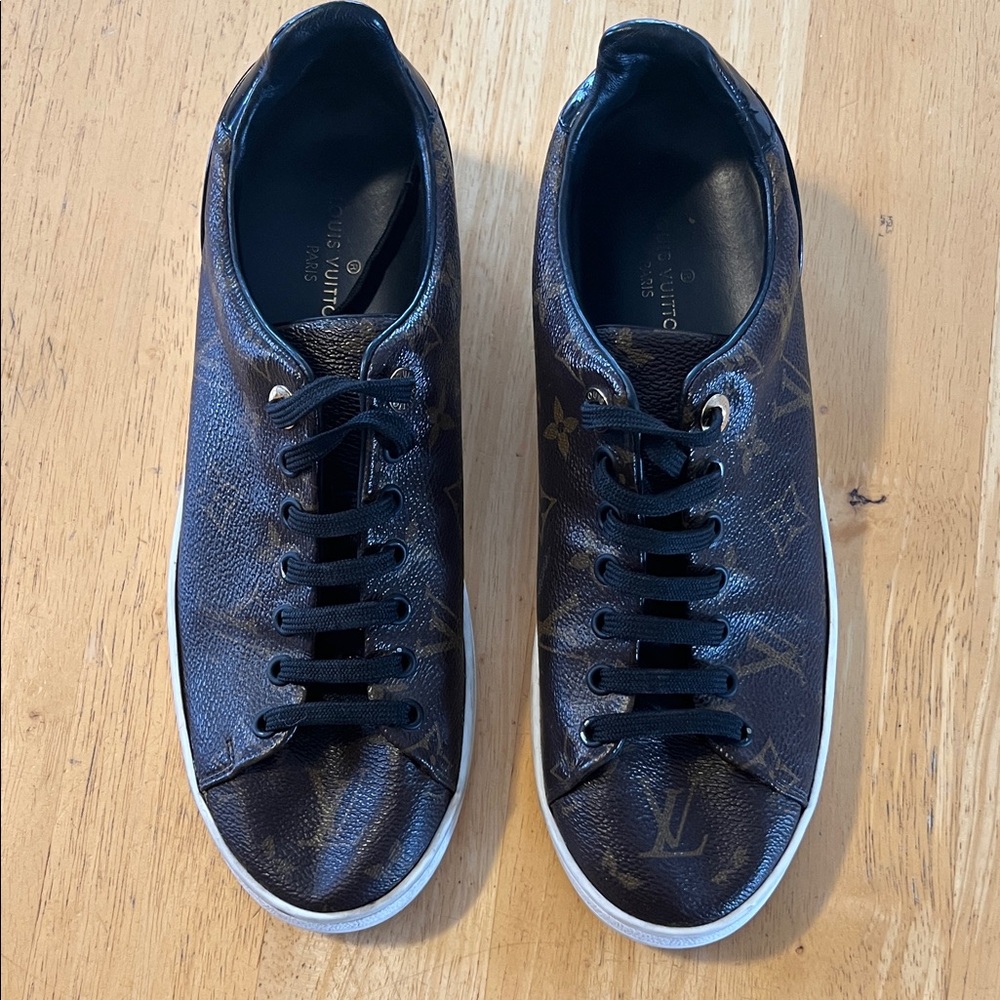 Louis Vuitton Dark Brown Monogram Sneakers - Picture 2 of 9